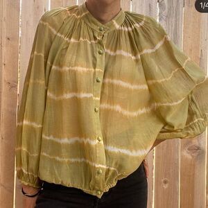 Alice+Olivia balloon sleeve blouse tie dye size M
